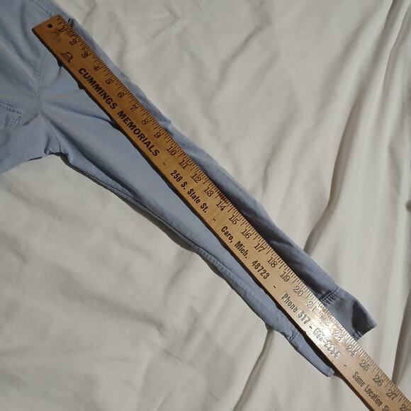 J Crew Women's sz 0 blue oxford half-button long-sleeve tunic blouse 100% cotton - Picture 7 of 11